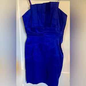 Liliana Strapless Royal Blue Taffeta Dress